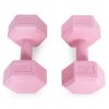Hatszögletű kézisúlyzó szett 2x3 kg, edzősúlyok, pink, ModernHome