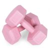 Hatszögletű kézisúlyzó szett 2x3 kg, edzősúlyok, pink, ModernHome