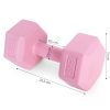 Hatszögletű kézisúlyzó szett 2x3 kg, edzősúlyok, pink, ModernHome