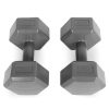 Hatszögletű kézisúlyzó szett 2x4 kg, edzősúlyok, szürke, ModernHome