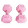 Hatszögletű kézisúlyzó szett 2x4 kg, edzősúlyok, pink, ModernHome
