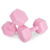 Hatszögletű kézisúlyzó szett 2x4 kg, edzősúlyok, pink, ModernHome