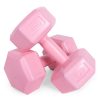 Hatszögletű kézisúlyzó szett 2x4 kg, edzősúlyok, pink, ModernHome
