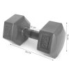 Hatszögletű kézisúlyzó szett 2x5 kg, edzősúlyok, szürke, ModernHome