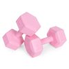Hatszögletű kézisúlyzó szett 2x5 kg, edzősúlyok, rózsaszín, ModernHome