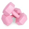 Hatszögletű kézisúlyzó szett 2x5 kg, edzősúlyok, rózsaszín, ModernHome