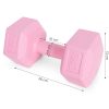 Hatszögletű kézisúlyzó szett 2x5 kg, edzősúlyok, rózsaszín, ModernHome