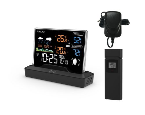 Vezeték nélküli időjárás-állomás LCD kijelzővel, külső szenzorral, hőmérővel, barométerrel és órával