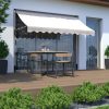 Állítható magasságú, vízálló erkély napellenző kézi tekerővel, bézs – MultiGarden