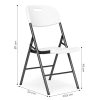 4 darabos összecsukható szék szett, fém, HDPE, fehér, ModernHome