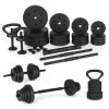 Állítható kézisúlyzók 2×20 kg súlyzókészlet 40 kg rúddal és kettlebellel