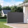 Oldalra Hajtható Árnyékoló 350x180 cm Kerti vagy Terasz Paraván Antracit MultiGarden