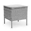 Rattan hatású kerti bútor szett – asztal és székek, szürke, MultiGarden