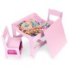 Gyerek bútor szett – asztal + 2 szék krétatáblával, rózsaszín, ECOTOYS