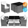 Rattan hatású kerti bútor szett – 4 karosszék, 4 lábtartó, asztal MultiGarden