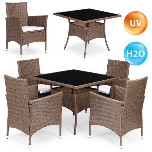 Rattan hatású kerti bútor szett – 4 szék + asztal MultiGarden
