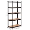 Fém tárolópolc 180x90x30 cm garázsba vagy pincébe, 5 polccal, 875 kg teherbírással ModernHome