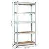 Tárolóállvány 205x120x45 cm horganyzott acél, 5 polc, 875 kg teherbírás ModernHome