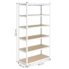 Tárolóállvány 222x110x50 cm horganyzott acél, 6 polc, 1050 kg teherbírás ModernHome