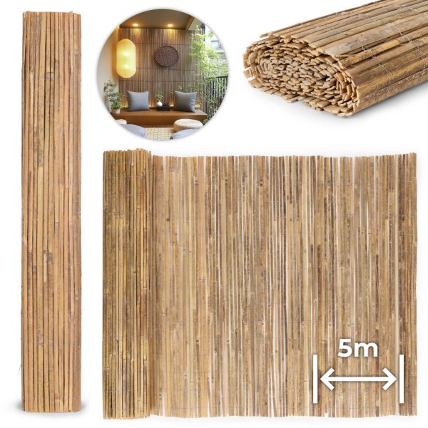 Kétszeres bambusz szőnyeg 150x500 cm erkélyre, teraszra, kerítésre – természetes MultiGarden