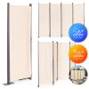 Összecsukható 4 részes kerti és szobai térelválasztó 167x216 cm Beige MultiGarden
