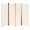 Összecsukható 4 részes kerti és szobai térelválasztó 167x216 cm Beige MultiGarden