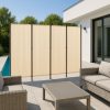 Összecsukható 4 részes kerti és szobai térelválasztó 167x216 cm Beige MultiGarden