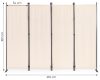 Összecsukható 4 részes kerti és szobai térelválasztó 167x216 cm Beige MultiGarden