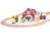Elemes fa vasúti játékszett Ecotoys