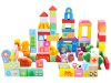 Fa oktató építőkockák – farm szett, 100 darab, Ecotoys