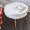 Kerek dohányzóasztal tárolóval, 60 cm