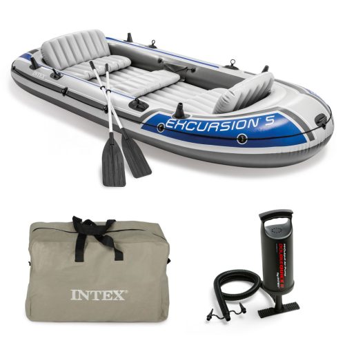 Excursion felfújható csónak 5 személyre + evezők + pumpa, Intex 68325