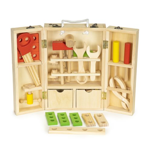 Fa szerszámok műhelydobozban, XXL készlet ECOTOYS