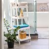 Könyvespolc, éjjeliszekrény, létra, 4 polccal, fehér ModernHome