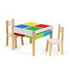 Fából készült gyerekbútor szett: asztal + 2 szék ECOTOYS