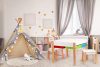 Fából készült gyerekbútor szett: asztal + 2 szék ECOTOYS