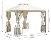 Kerti pavilon sátor 3x3 m, 4 oldalfallal, MultiGarden
