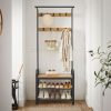 Fogas, ruhatartó, fa cipőtartó, loft stílusban