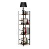 Modern fa polc, fém vázas loft, 4 polccal