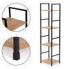 Modern fa polc, fém vázas loft, 4 polccal