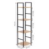 Modern fa polc, fém vázas loft, 4 polccal