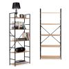 Széles, modern LOFT fa könyvespolc 5 polccal ModernHome