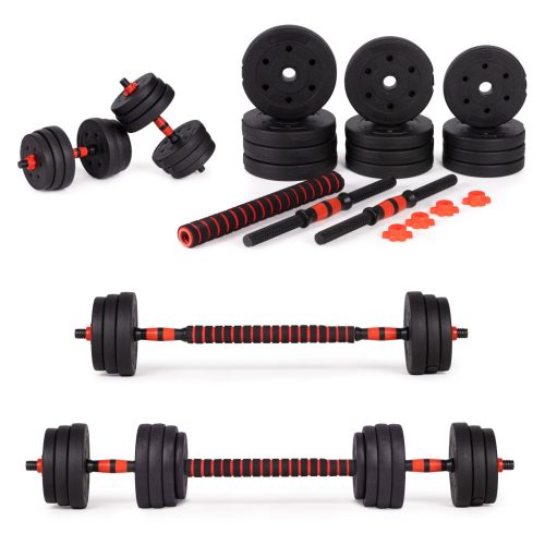 Állítható kézisúlyzók 2x10 kg súlyzókészlet 20 kg rúd