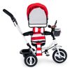 Piros háromkerekű forgatható napellenzővel, tartós gumikerékkel – ECOTOYS