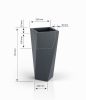 Monumo Vaso dizájn kaspó, 72 cm, antracit