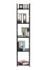 Modern fa polc, fém vázzal, LOFT, 5 polcos, fekete, ModernHome