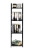 Modern fa polc, fém vázzal, 4 szintes, fekete ModernHome