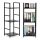 Modern fa polc, fém vázzal, 3 szintes, fekete ModernHome