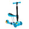 Háromkerekű roller világító LED kerekekkel, 3 az 1-ben egyensúlyozó – kék ECOTOYS