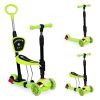 Háromkerekű egyensúlyroller világító LED kerekekkel, 3 az 1-ben - zöld ECOTOYS
